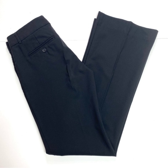 THEORY Wool Relaxed Fit Straight Trouser Pants In Black Size 2 - Picture 8 of 11